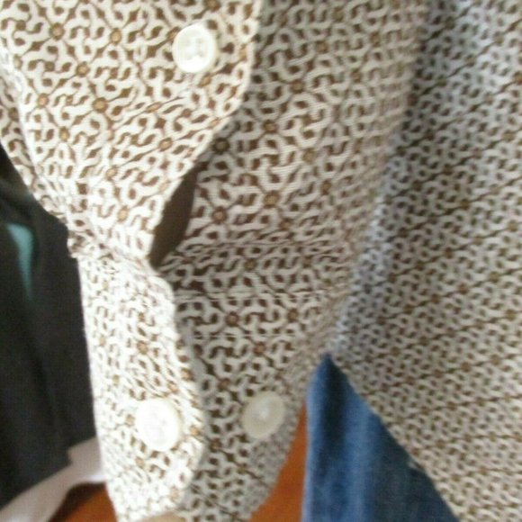 Mens 100% Linen Shirt sz M Neutral Beige Brown EUC - Picture 5 of 15